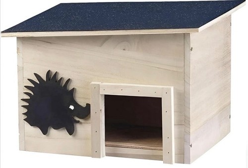 Wooden hedgehog house for - hedgehog,