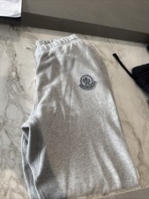 Men’s Authentic Moncler Tracksuit Bottoms In Grey Size Small