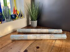 2 ROLLS OF UNUSED LAURA ASHLEY SUMMER PALACE POWDER BLUE WALLPAPER FLORAL BIRDS