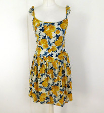 Geri by Next Yellow Rose Dress Size 12 Stretch Back