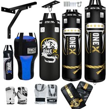 Boxing Punch Bag 3FT/4FT/5FT Heavy Filled Training Set MMA Kickboxing Uppercut