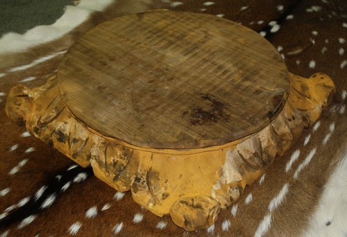 Carved wooden pedestal base - *carved,