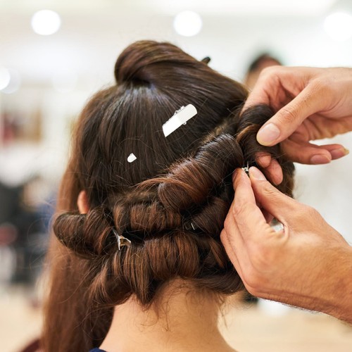 Silver metal hair - silver,