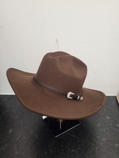 Men's UNBRANDED Chocolate Brown Cowboy Hat With Silver Detail LARGE NEW CG H18