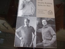 VINTAGE 1950s KNITTING PATTERN MENS DK SWEATERS 3 Designs