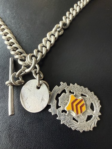 Sterling silver albert chain - silver,