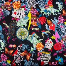 Tattoo Print Jersey Fabric