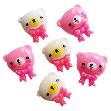 6pcs Cute Bear Kids Resin