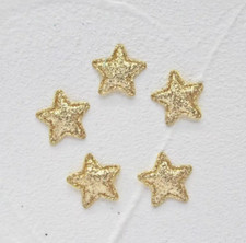 Star fabric embellishments, glitter gold fabric applique star , 18mm star