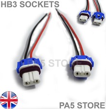 2x HB3 Wired Socket Ceramic Bulb Holders 9005 LED HID XENON 12v Fog Head light