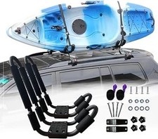 ASMSW Kayak Roof Rack with Tie-Down Straps, Black Iron Crossbar