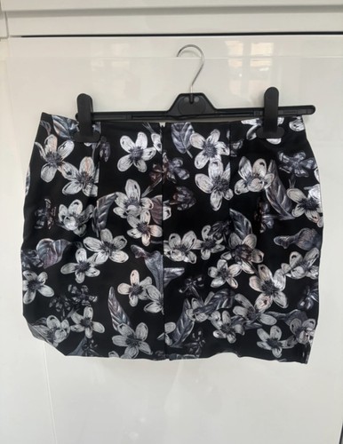 Zara skirt black silver - skirt, faux