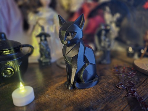 Black cat ornament - ,, sitting