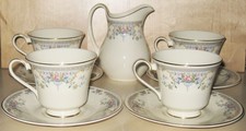 Royal Doulton Tea Cups Saucers Set Of 4 & Creamer Jug Juliet Pattern 2nd Quality
