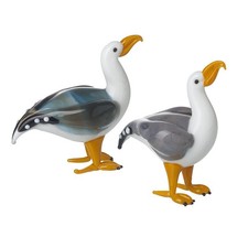 Glass Seagull Ornaments Set of