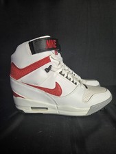 Nike Revolution Sky Hi White And Red Wedge Trainers