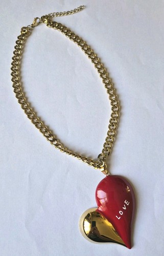 Necklace red love heart - love,