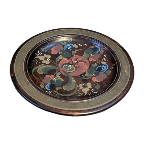 Vintage wooden folk art - , plate