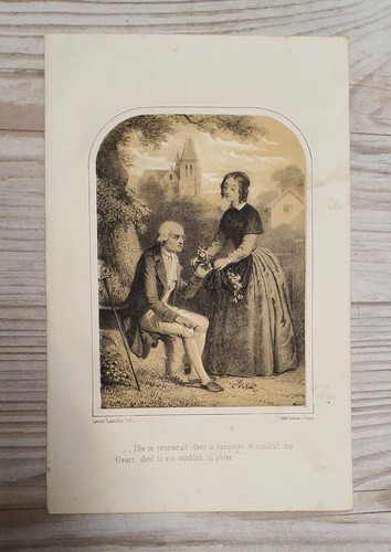 1850 lithograph art - 1850, print