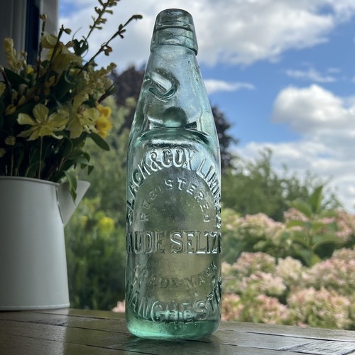 Vintage glass bottle - slack, &