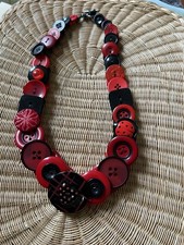 Quirky,  Vintage 80’s , Reversible,  Button Necklace . Ladybird , One Of A Kind