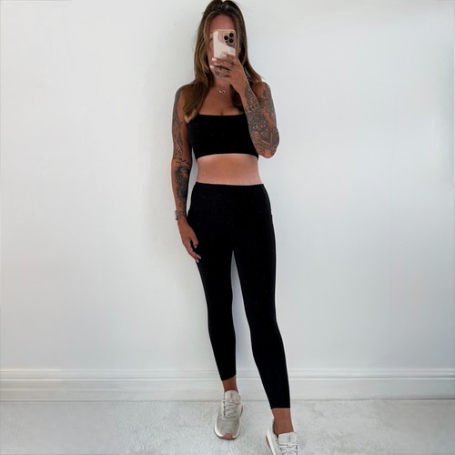 Ladies black gym leggings - gym,