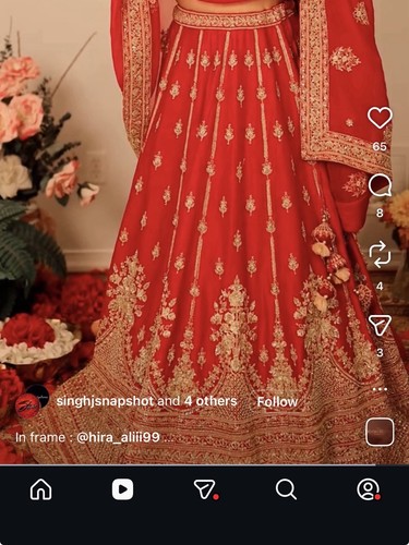 Frontier red silk lengha choli - silk,