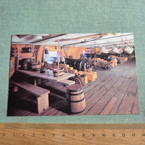 Vintage postcard main gun deck - gun,