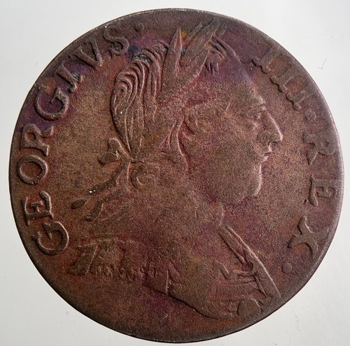 1775 george 3rd iii half - george, half-penny