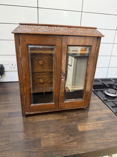 Antique edwardian oak smoker - antique,