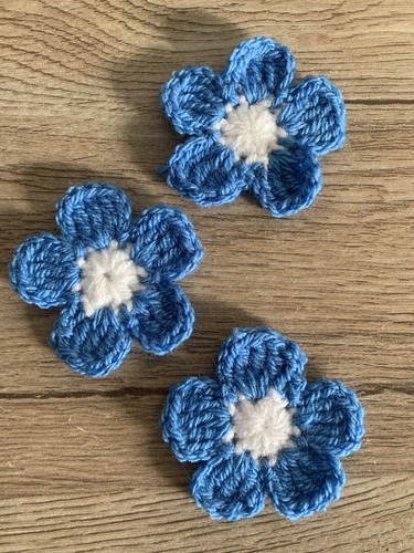 Handmade crochet flower blue - handmade,
