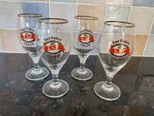 4 X VINTAGE BEER GLASS EAST