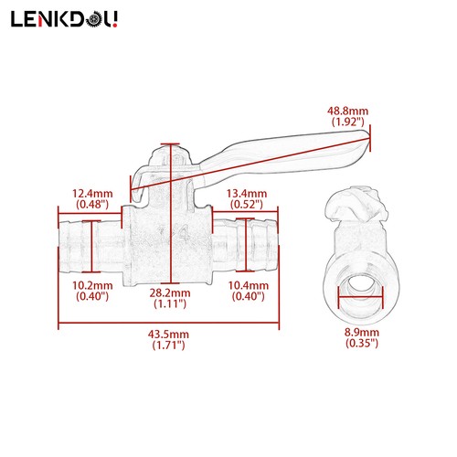 1 4 brass - 1/4", in-line
