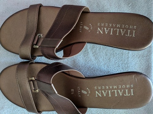Italian leather sandal bronze - italian,