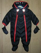 Ted Baker Boys Black Fleece Lined Snow Pram Suit Snowsuit Age 3-6 Months
