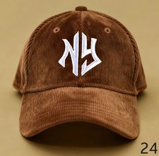 Coffee Corduroy Embroidered NY