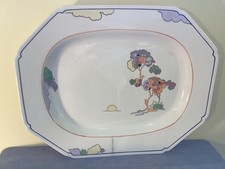 ART DECO TAMS WARE Pottery EDEN Balloon Tree Landscape PLATTER as WOODLAND 30s