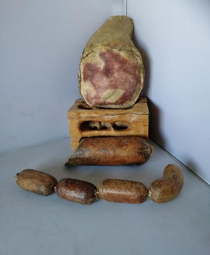Vintage fake sausages pork - sausages,,