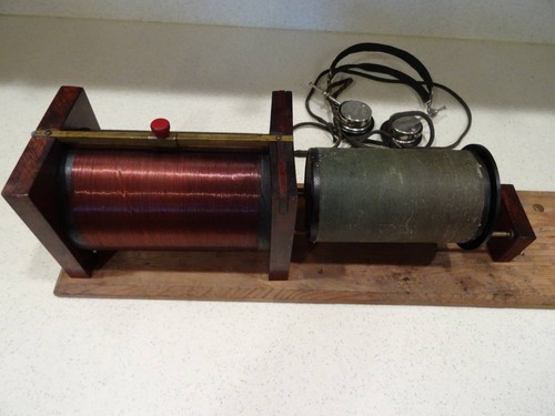 Antique crystal radio - radio, wooden