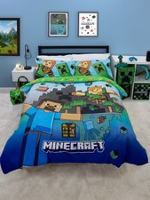 Minecraft Double Duvet Kids Reversible Kids Bedding Set Creepers Quilt Cover