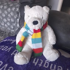 Retired And Rare John Lewis x Jellycat Polar Bear With Rainbow Scarf Soft Toy