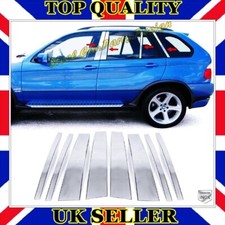 Chrome Door Pillar Trim 8 pcs STAINLESS STEEL For BMW X5 E53 2000 to 2006