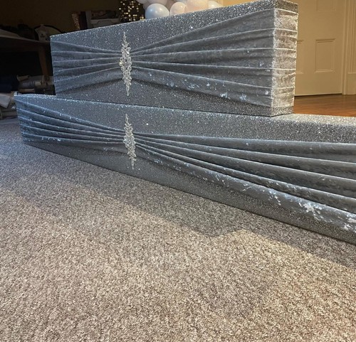 Silver glitter padded window - glitter,
