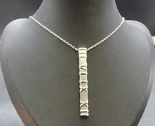 Tiffany & Co. Peretti Long Atlas Bar X Numeral Charm Pendant Sterling Silver 925