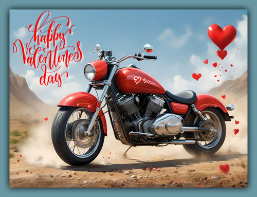 Bike valentine day card - bike, valentine's