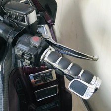 Chrome Motorcycle 1'' Handle Bar Hand Grips For Honda GL 1500 1800 Goldwing Fury
