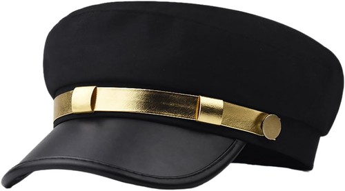 Black vintage chauffeur hat - black,
