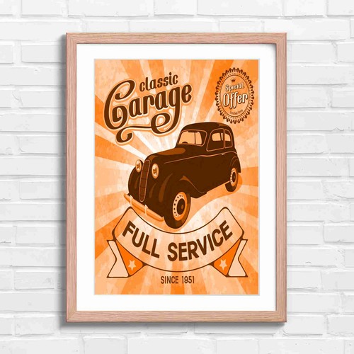 Classic garage vintage car - classic,