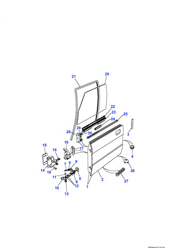Land rover front door glass - land,