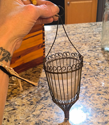 Black metal wire - wire, hanging
